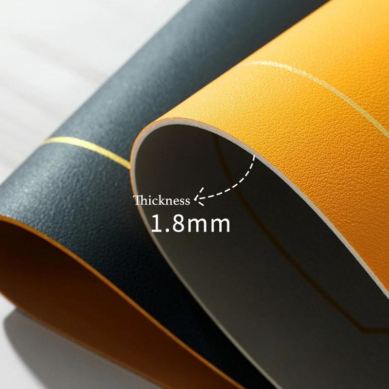 Faux Leather Placemats Set of 6 Double-Sided Color Oval Design Home Decor Kitchen Dining Table Placemats Heat Resistant pad