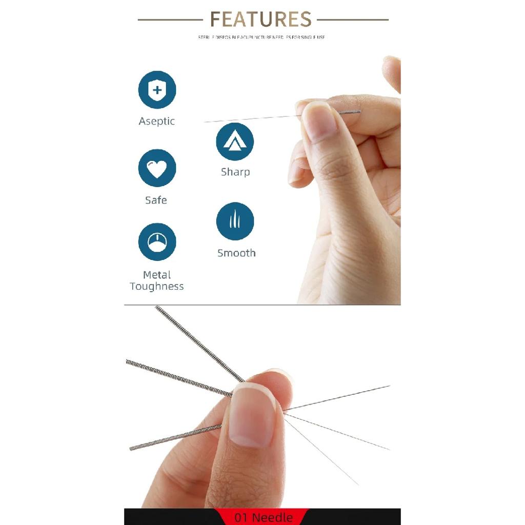 Zhongyan Taihe 500 Acupuncture Needles with tube, Tube Acupuncture Disposable Sterile Beauty Massage Needles