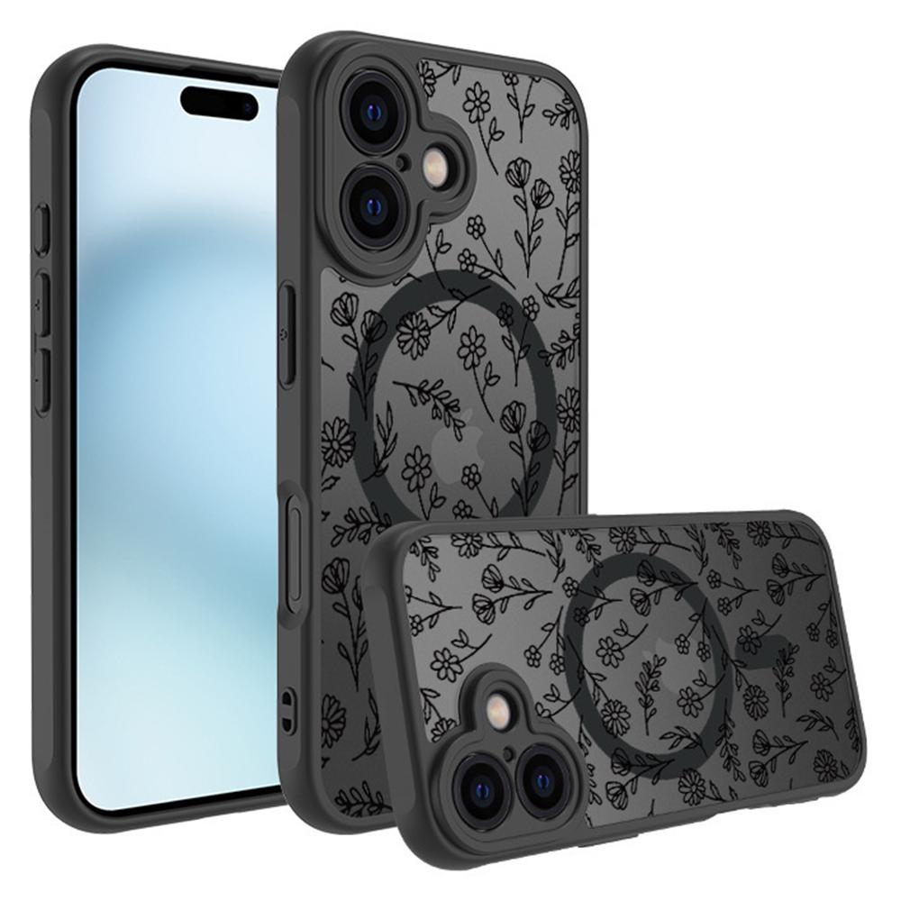 

For iPhone 16 Plus Case Compatible with MagSafe Matte Skin-Touch TPU+PC Phone Cover Style A