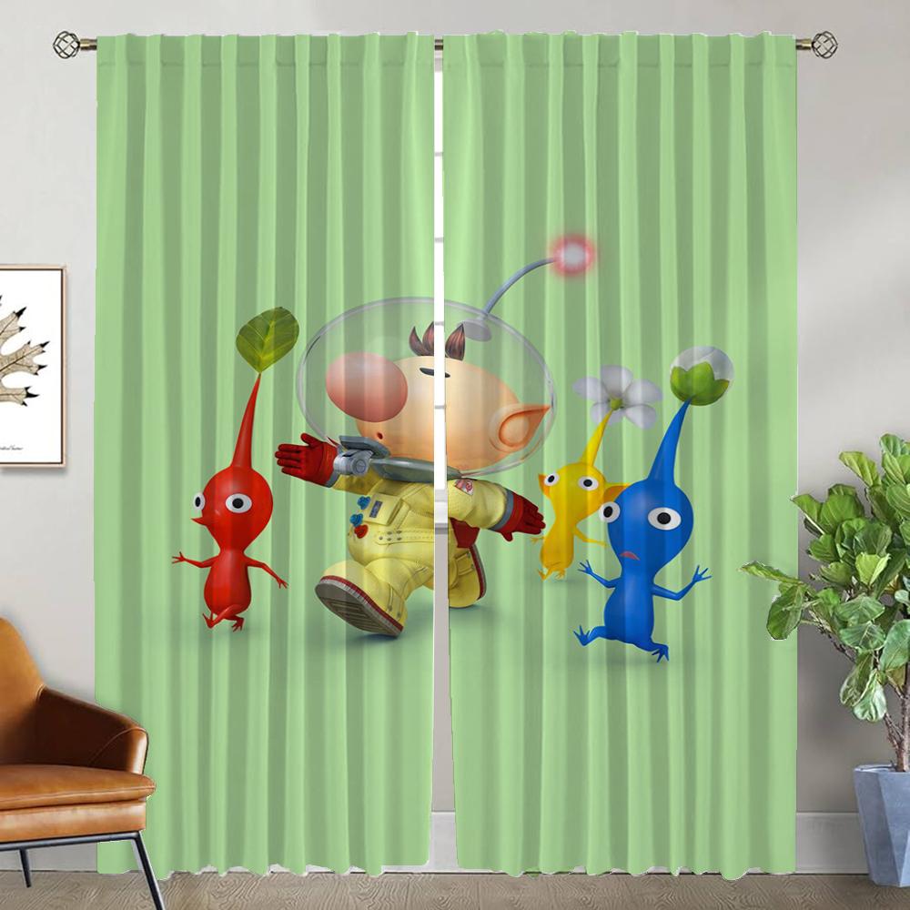 

ПИКМИНЫ Шторы для гостиной Шторные шторы Тюль для спальни Противомоскитные шторы 2 штуки Перегородка Хэллоуин украшение W50xH70cmx2pcs-CL