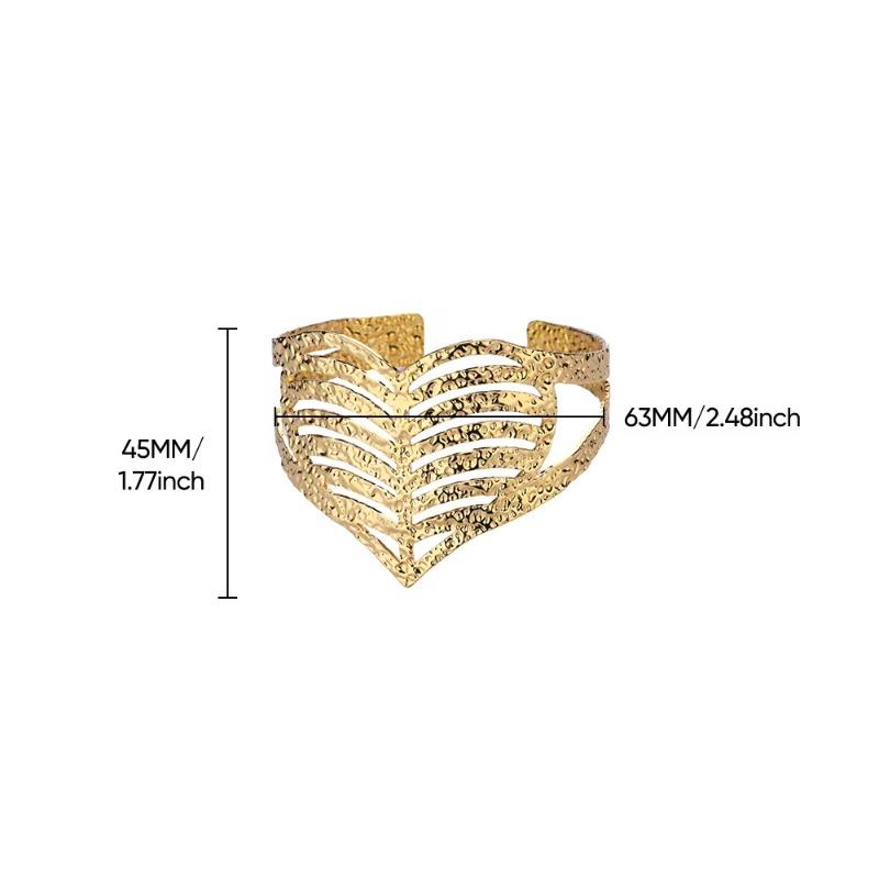 New Stainless Steel Simple Wide Version Open Bracelet Street Hip Hop Exaggerated Gold-plated Bracelet