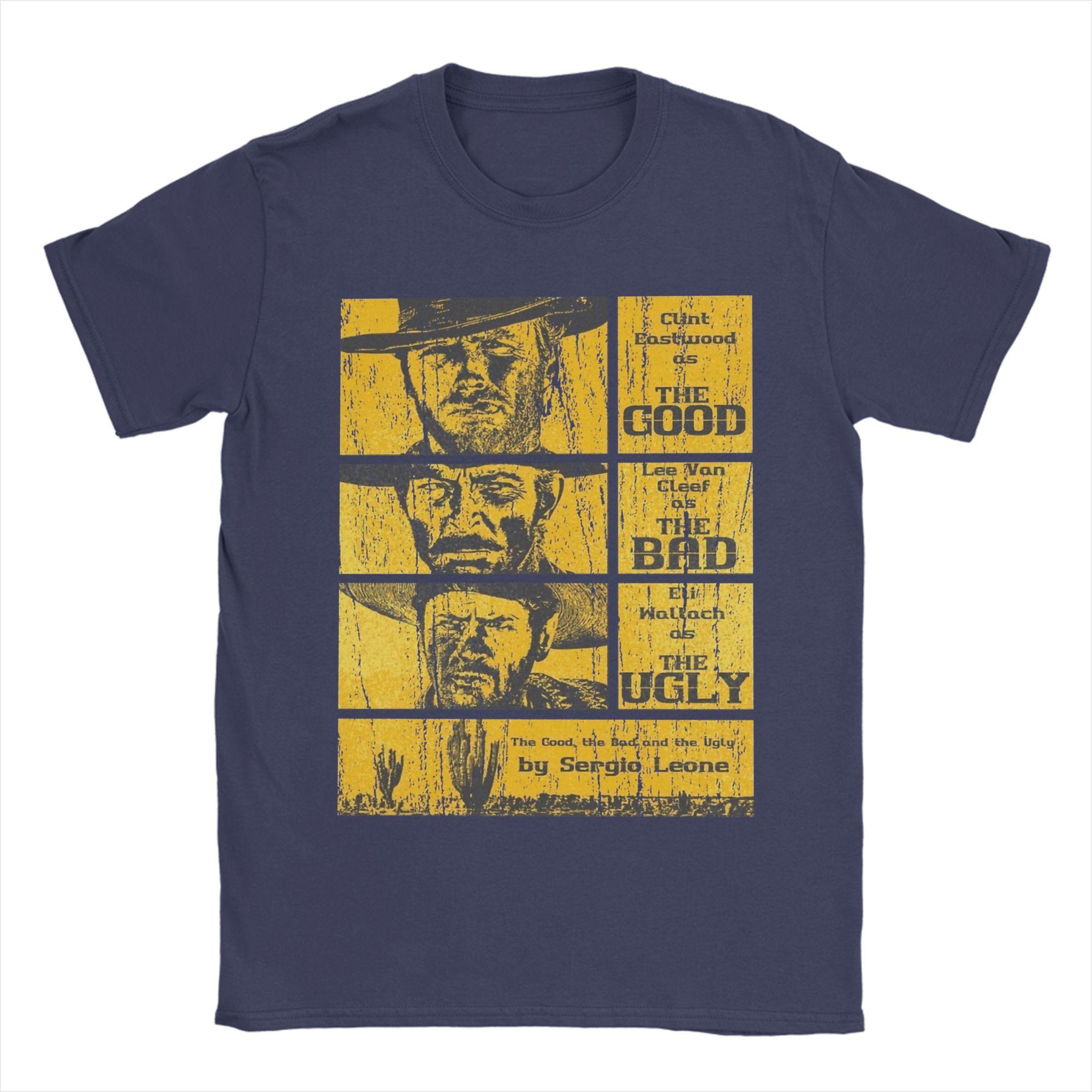

2026 New Edition Good Guy Bad Guy Ugly Guy Moviethemed Highquality Comfortable Casual Printed Mens Tshirt 4XL