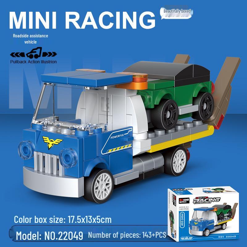 Pull-Back Assembly Toy Set: Campervan, Race Car, Ambulance, Fire Truck