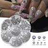 Semicircular Ab Pearl 7 Grid Plum Blossom Box Color Nail Art Pearl Diy Resin Pearl Nail Art Jewelry