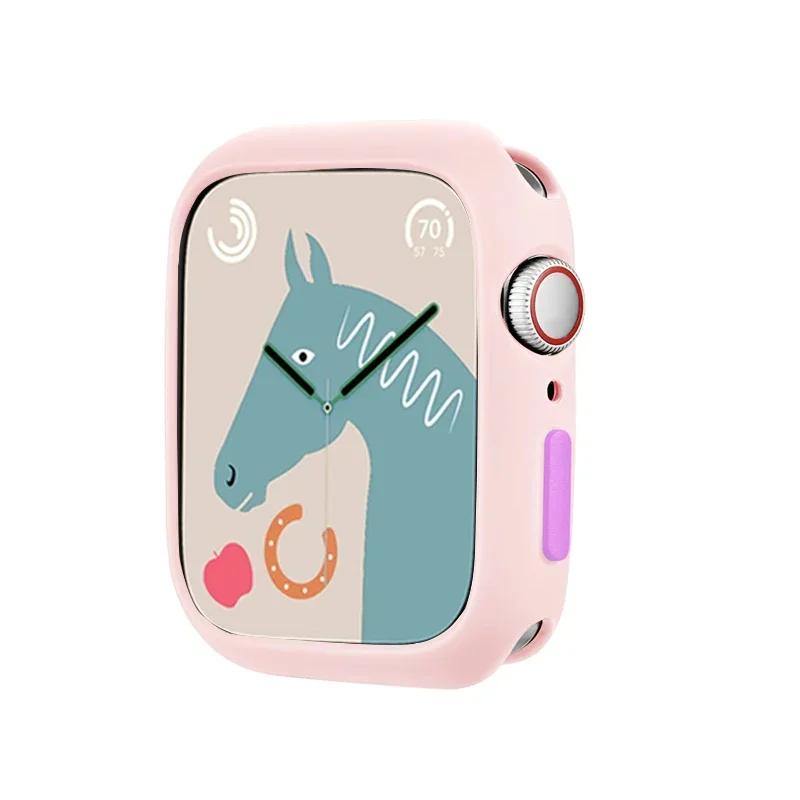 NEW Candy Soft Case for Apple Watch Cover 9 8 7 6 Se 5 4 3 45 42mm 38mm Protection Iwatch Serier 44mm 40mm 41mm Silicone Bumper
