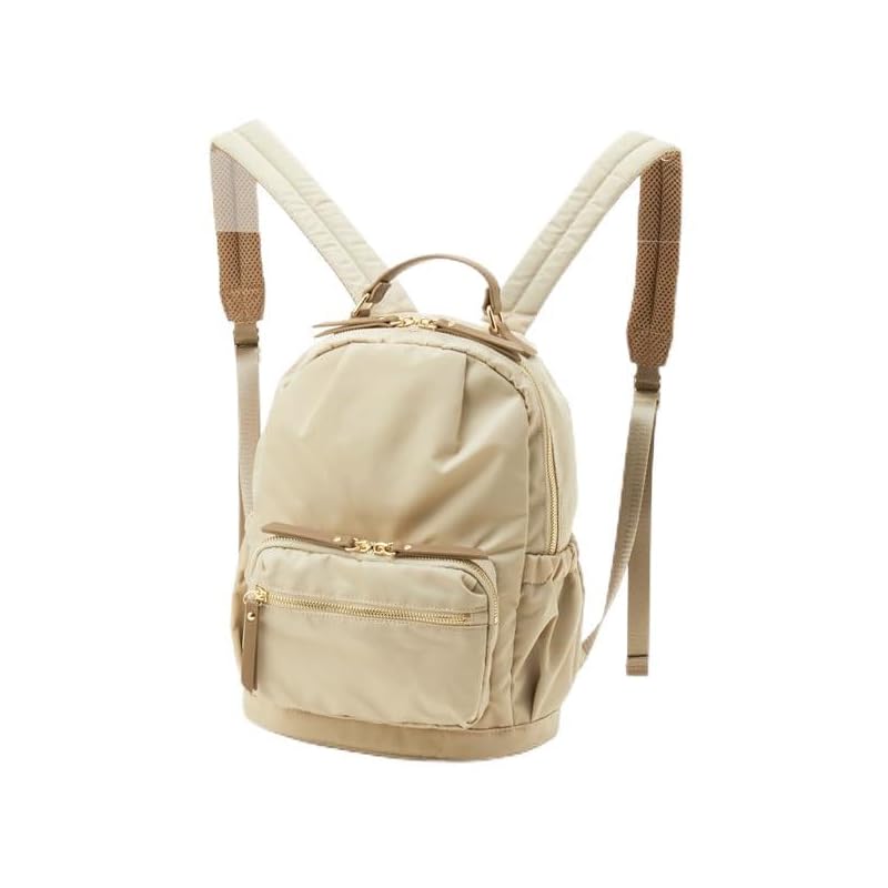 

[Monica] backpack 13 pocket nylon backpack SMALL MONI1058 Beige(21)