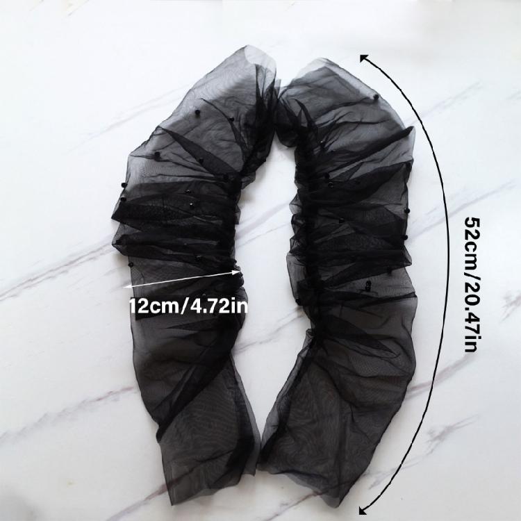 Decorative Paired Arm Warmer False Cuffs Pearls Tulle for Princess Dress False Sleeves Long Arm Covers