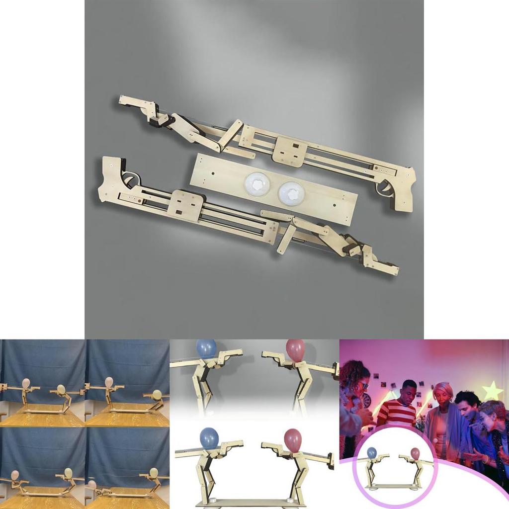 Manual Assembly Wooden Shooting Puppets Balloon Game Children Toys Set For Kids Birthday Gifts And Family Fun