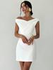 New Style Asymmetrical Cross Neck Patchwork Sleeveless Double Layer Slim Fit Bodycon Dress