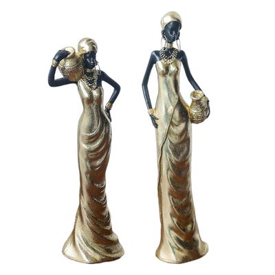 African Sculpture Art Crafts Creative Decorative Figurine Tabletop Ornament for Table Centerpiece Bedroom Entryway Office Shelf