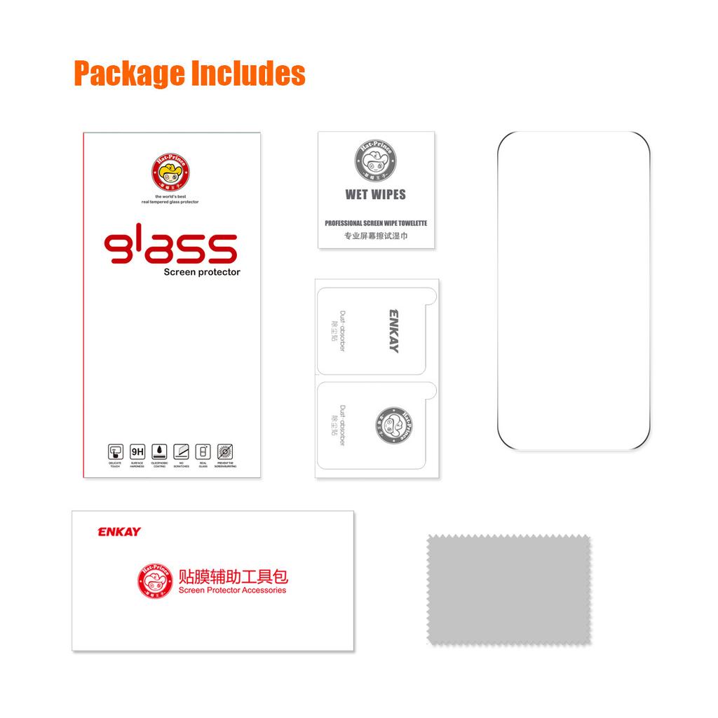 ENKAY HAT PRINCE For iPhone 15 Pro Max 0.26mm High Aluminium-silicon Glass Screen Protector 9H 2.5D Film