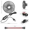 Turbo Ventilation USB Car Fan Rear Seat 360° Rotatable 3 Gear Blower Strong Airflow for SUV Vehicles Fast Cooling Accessories