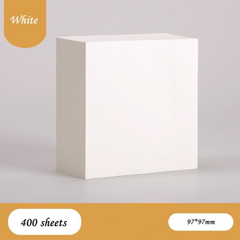 

400 листов крафтовой бумаги стикер простой однотонный блок для заметок N-кратная паста утолщенный мемо стикер канцелярские товары офисные аксессуары LS White