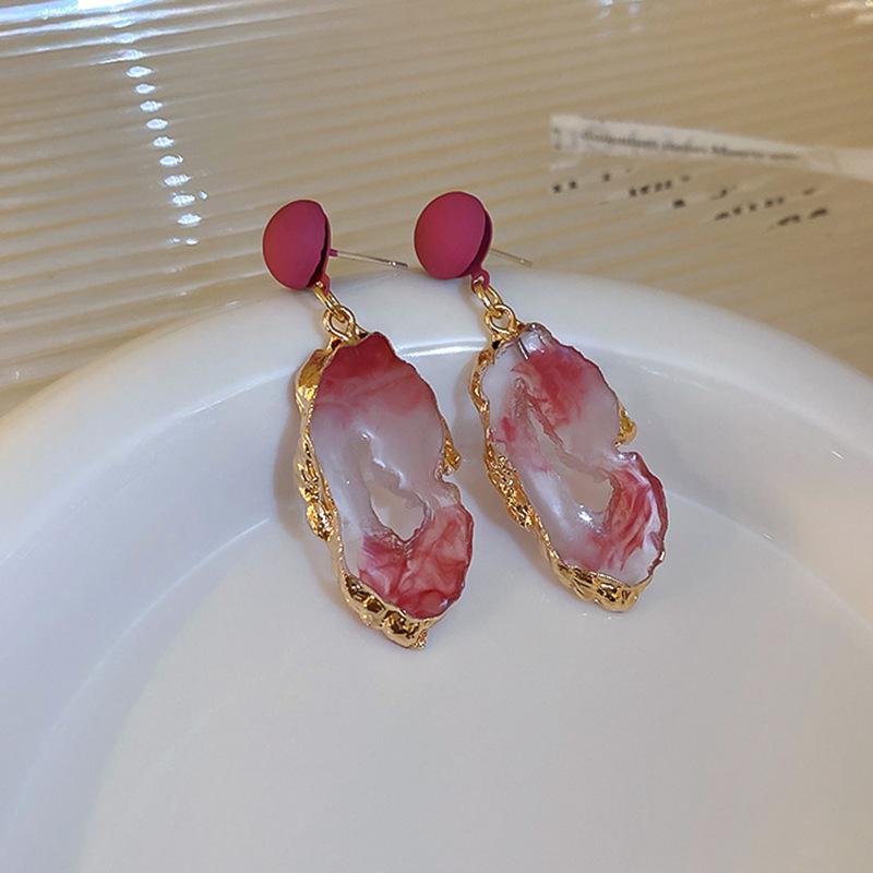 Vintage Emerald Irregular Earrings for Women 2024 New in Fashion Personality Drop Earrings Fairycore Luxury Designer Jewelry