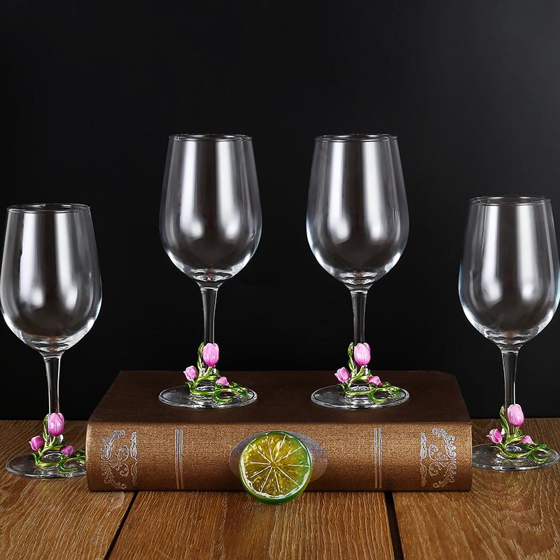 Kovové Skleněné Sklenice na Víno Sada Sklenice na Červené Víno Pohár Karafa Džbán Dávkovač Vína Křišťálové Sklo Sada na Víno Barové Sklo Nápojové Sklo Dárek