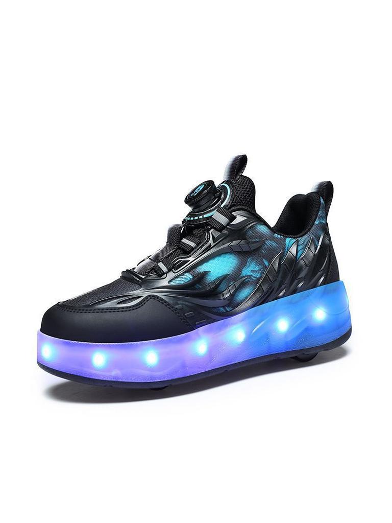 New champion runaway shoes LED luminous pulley shoes boys and girls student sports four pairs of wheels