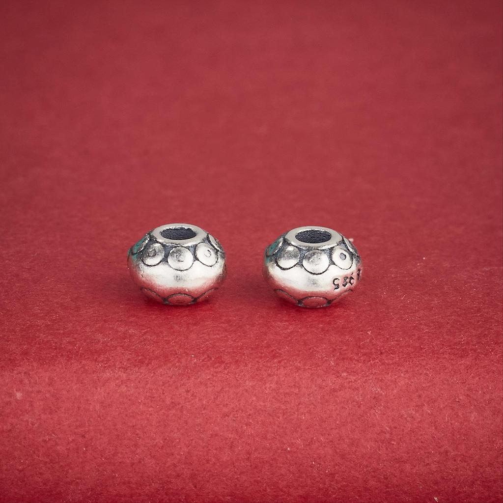 Retro S925 Sterling Silver Lantern Flying Saucer Spacer Beads for DIY Beading & Weaving Bracelets