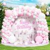 126PCS Baby Pink Balloon Arch Kit Pastel Pink White Balloons Garland Baby Shower Gender Reveal Birthday Party Decoration Globos