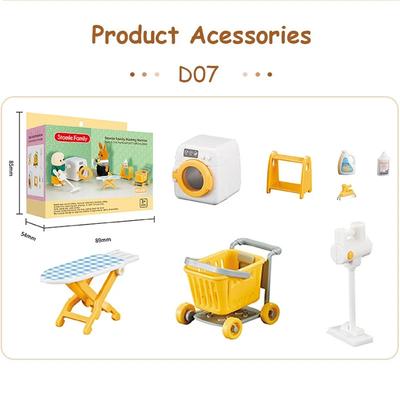 Dollhouse Furniture Forest Family Doll Accessories Miniatures Washing Machine Gifts Laundry Model Baby Toy