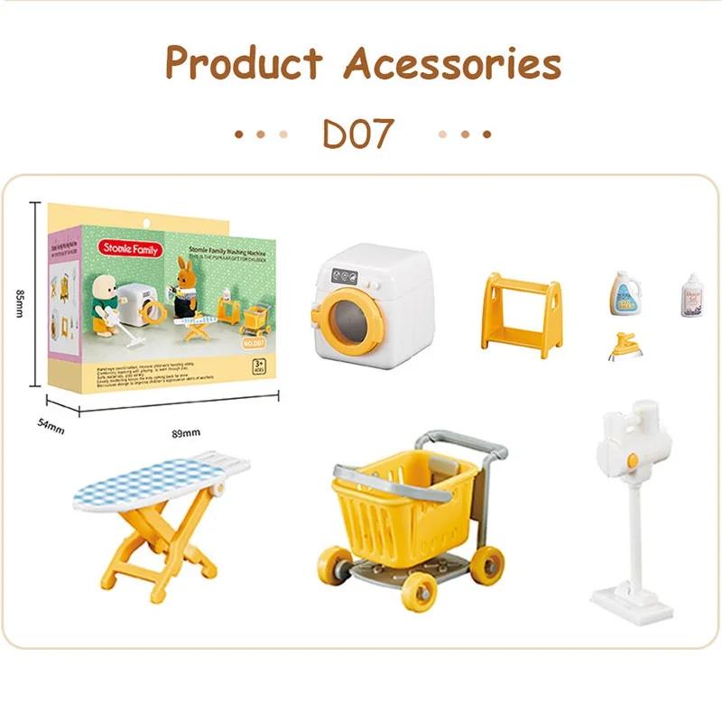 Dollhouse Furniture Forest Family Doll Accessories Miniatures Washing Machine Gifts Laundry Model Baby Toy
