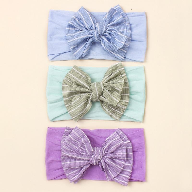 

3-color set of baby products, wind baby nylon bow headscarf, cute princess children s headband.