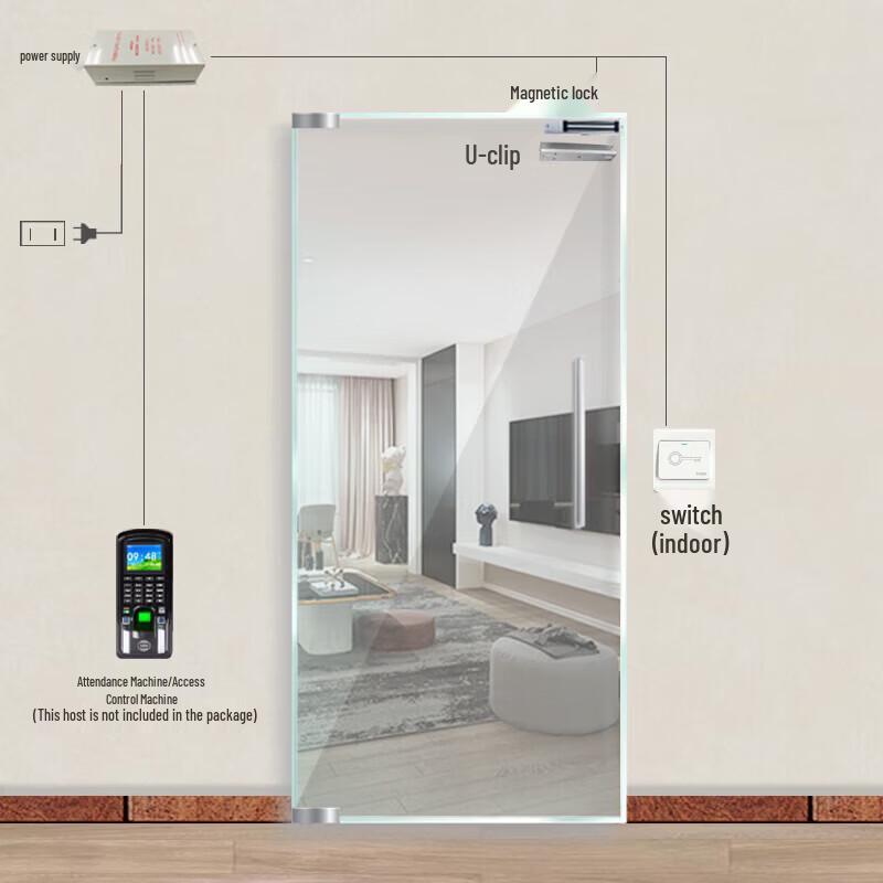Zhendi 280kg Magnetic Lock Access Control Kit with U-Bracket CN Plug (adapter Included)