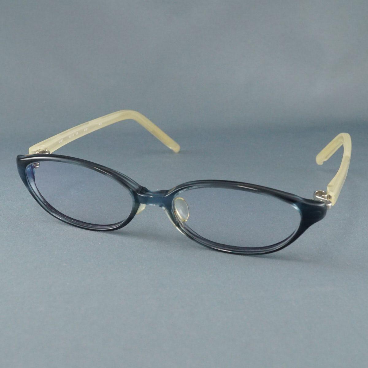 Used 999.9 Four Nines Glasses USED Good Condition NP-87 Ladies Oval Blue Beige Clear Brand Used X9758