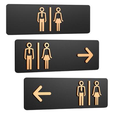 Toilet Sign Display Male Female Washroom Sign for Barber Shops Bars Bathroom