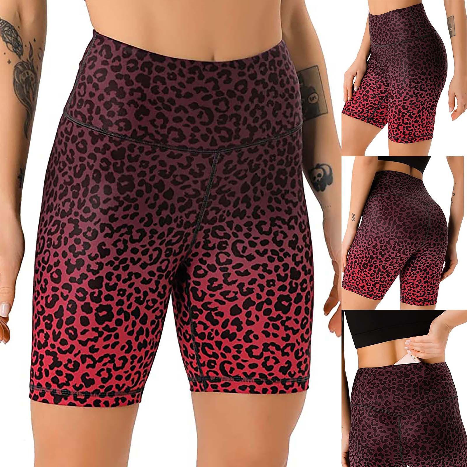 

Модные женские карманные шорты для йоги с высокой талией и бедрами для бега M красный