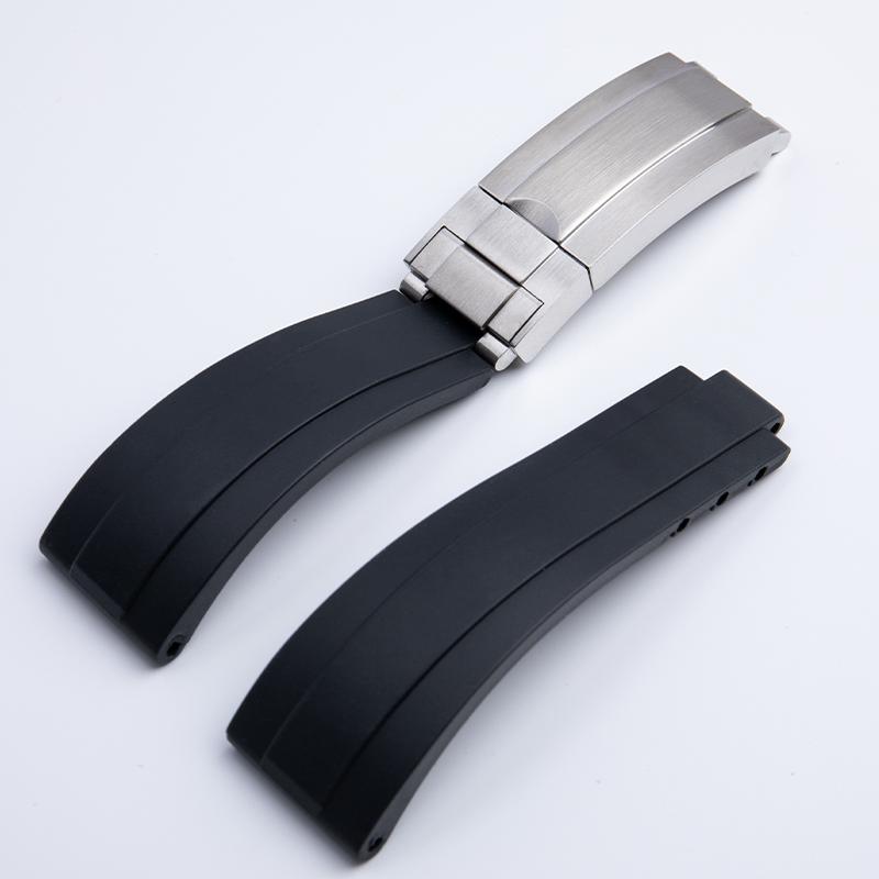 Kautschuk Kurze Dornschließe Uhrenarmband 20/21mm Passend für Rolex Daytona Submariner Role OYSTERFLEX Yacht Master Kleines Handgelenk Silikonarmband