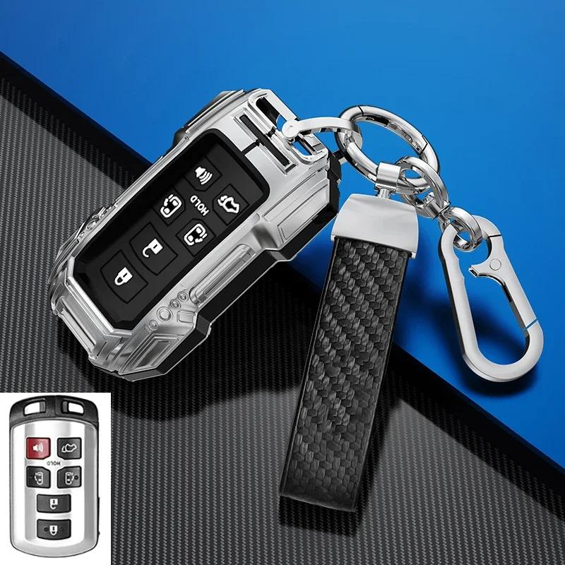 

Zinc Alloy Car Key Case Cover Shell For Toyota Sienna 2011-2020 Fob Smart Keyless Remote Protector 6 Button Keychain Accessories