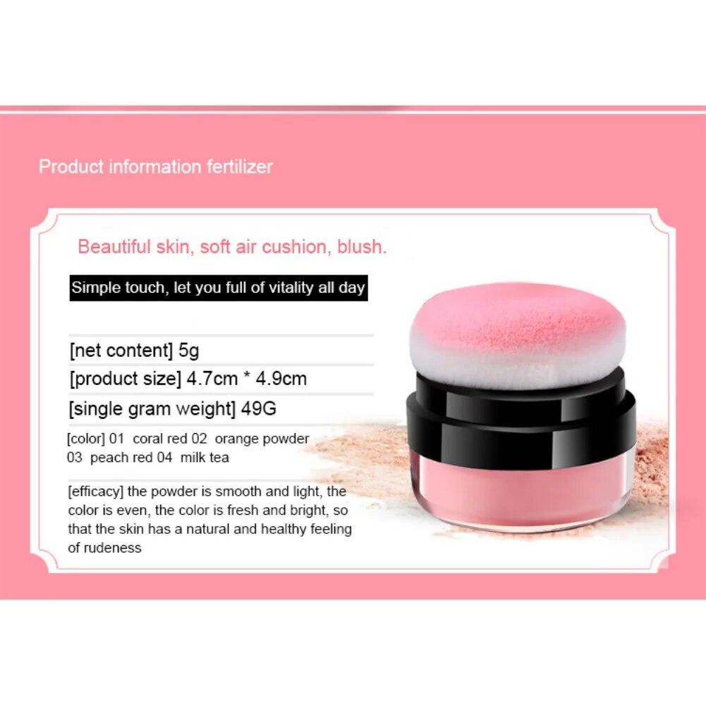 4 Colors Soft Face Blusher Powder Cheek Rouge Nourishing Brightening Complexion Repair Makeup 5g