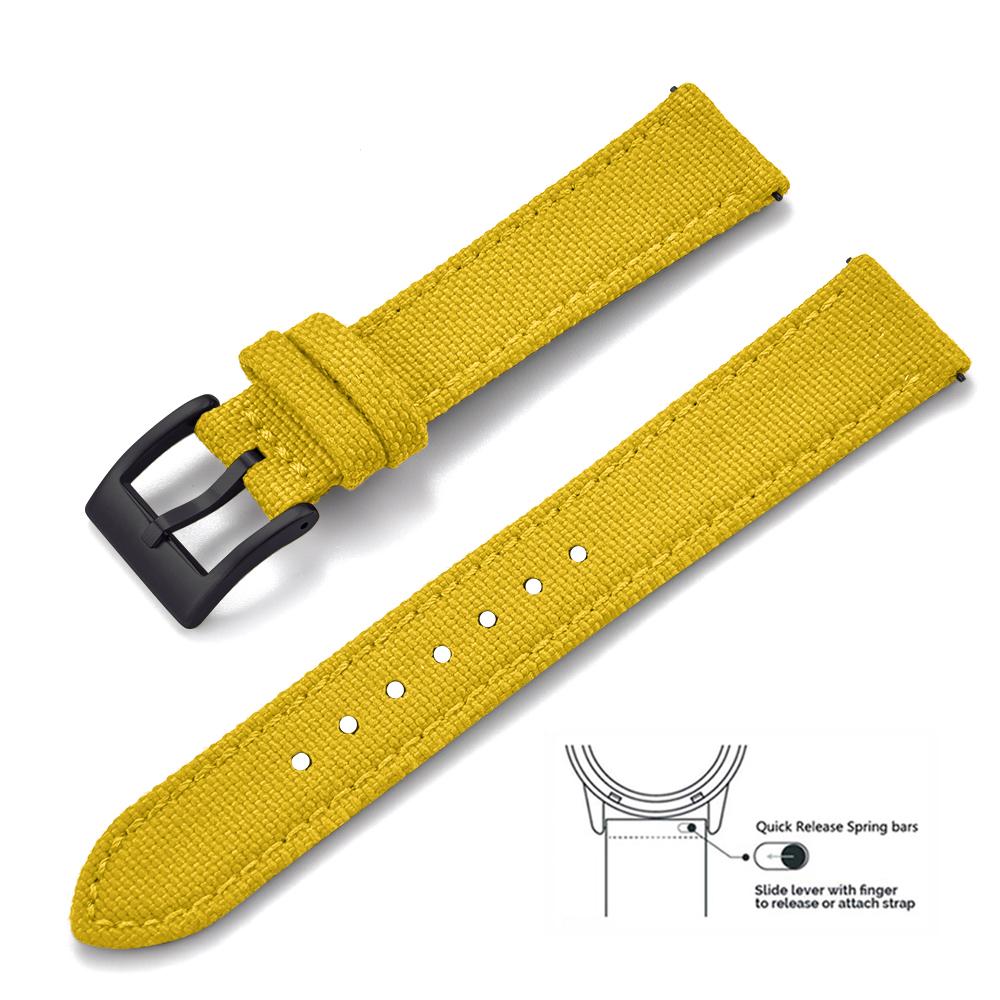 2025 Novo Pulseira de Lona de Nylon de Liberação Rápida de 18/20/22mm Para Samsung Galaxy Watch Huawei GT4 Pulseira de Couro Militar Vintage