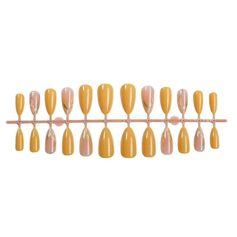 

Миндалевидные зеленые ногти в стиле инс, 24 штуки - Европейские и американские отбеливающие женские типсы для ногтей