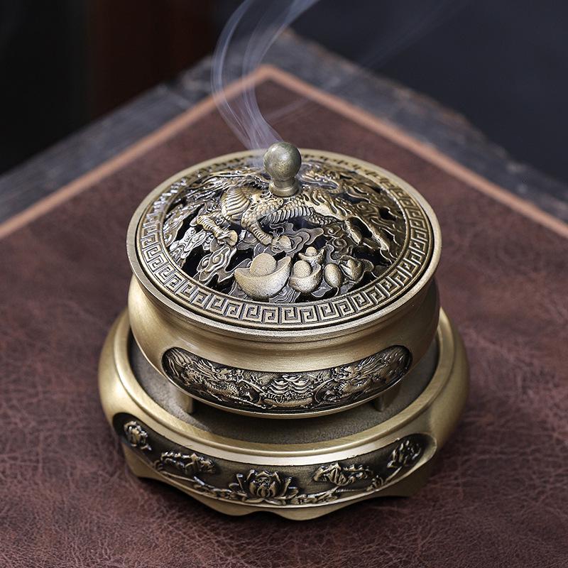 Brass Incense Burner for Sandalwood, Agarwood, and Coils - Perfect for Home, Tea Ceremony, and Indoor Use