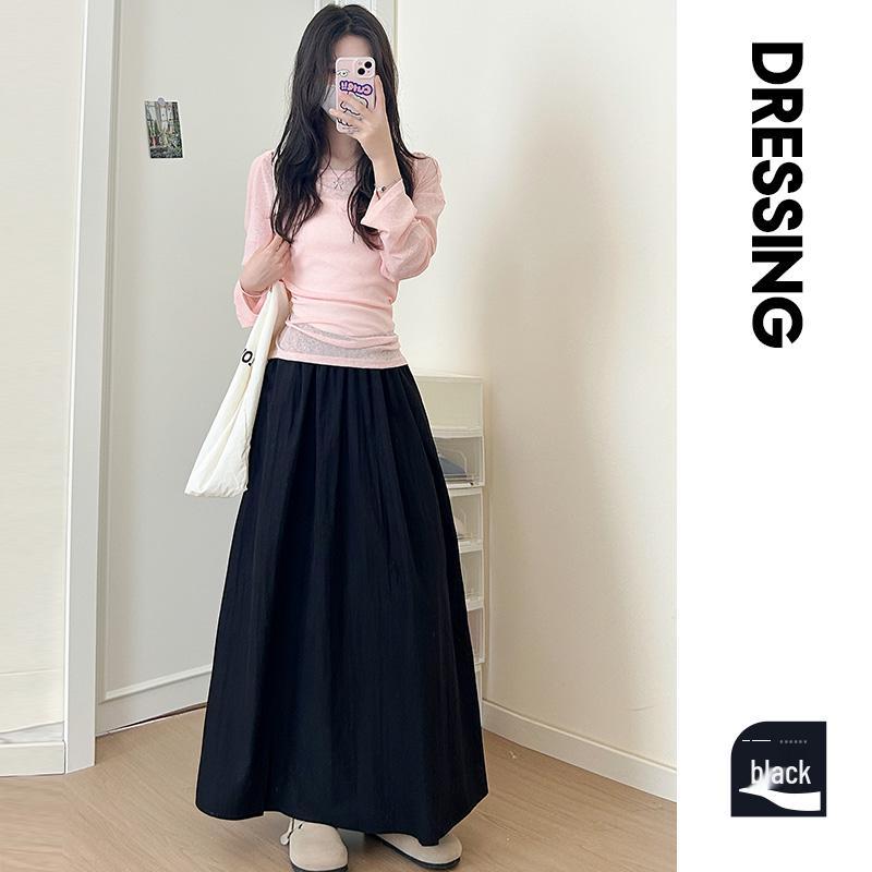 

Yamamoto 2025 Summer High Waist A-line Pleated Skirt - Petite, Slimming, and Versatile. 83cm Under 156cm