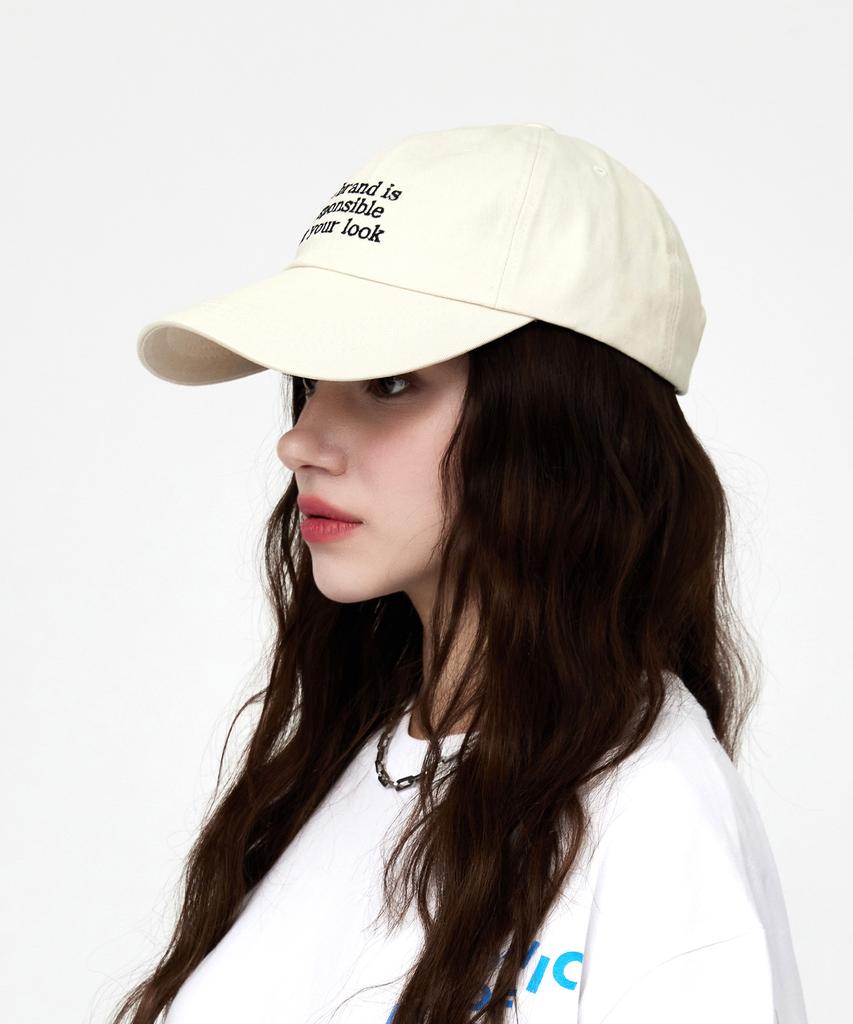 ULUK Lucida Embroidered Cotton Ball Cap_Ivory