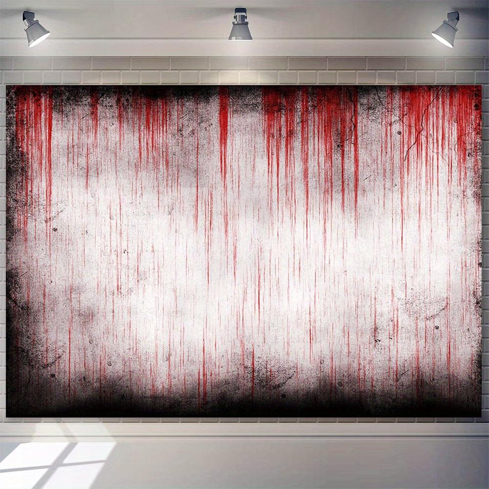 1pc Halloween Horror Photography Background - The effect of red blood drops on a textured white background, polyester