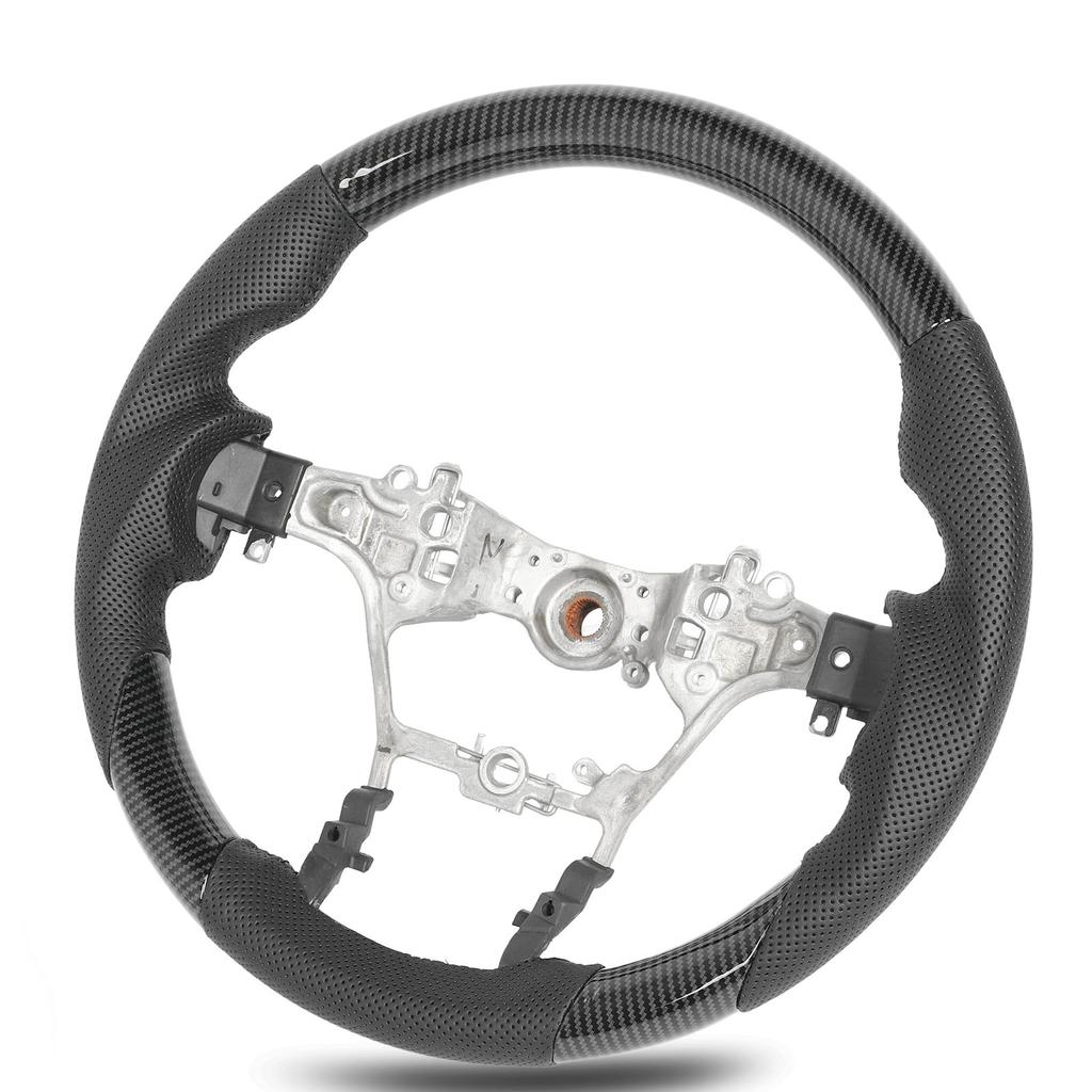 Hydro Dip Steering Wheel Perforated Leather 3 Section Type Replacement For Hilux AN110 AN120 AN130 2015 to 2023 Carbon