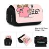 Printed Polyester Pencil Case, Large-Capacity Storage Bag, Double-Layer Flip Cover, Stationery Box.