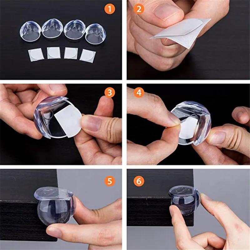 4/12PCS Transparent Anti Collision Angle PVC Pad Child Safety Corner Guard Baby Collision Proof Protector Table Corner