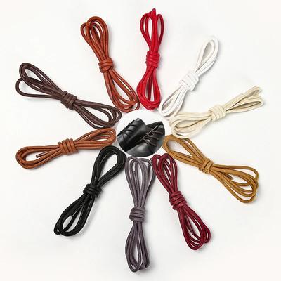 1 Paire Lacets de Chaussures Ronds Lacets de Bottes Lacets Unisexes Lacets de Chaussures en Coton Ciré Lacets de Chaussures Imperméables en Cuir pour Lacets de Chaussures