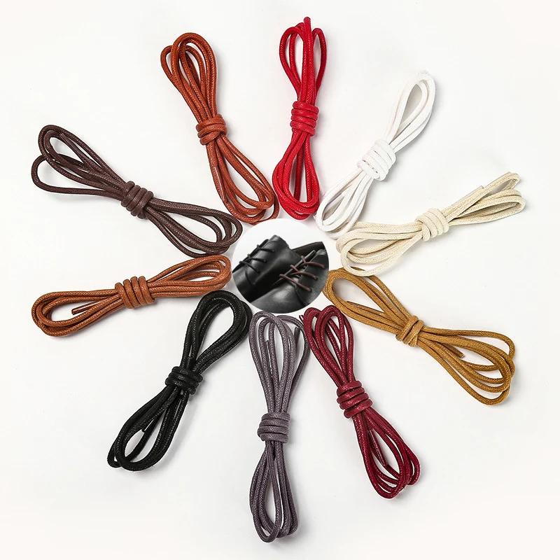 1Pair Round Shoe Laces Boot Shoes Laces Unisex Shoelaces Cotton Waxed Shoelaces Waterproof Leather Shoelace for Shoes Strings