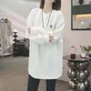 Plus Size Mid-Length Double-Sided Velvet Long-Sleeve T-shirt for Women - Korean Style, Slimming Base Layer for Autumn/Winter