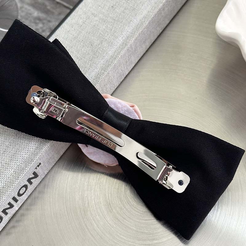 Korean Pink Rose Bow Hair Clip  for Women Vintage Elegant Solid Color Side Clip Duckbill Clip Barrettes Hair Accessories