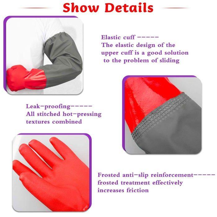Gants de ménage - AIMOONSA - Longs M-L - Imperméables - Antidérapants - Réutilisables