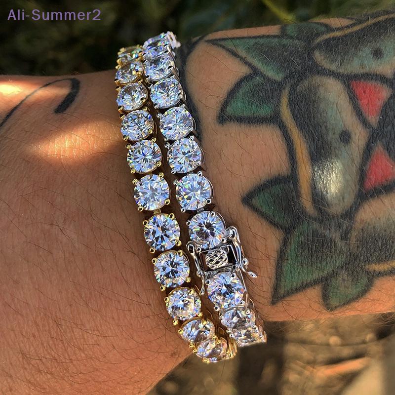 {Summer2} {Summer2} Hiphop Tennis Bracelet 3mm Cubic Zirconia Mens Crystal Link Chain On The Hand Streetwear Jewelry