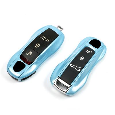 For Porsche Taycan Key Case 911 Paramela Macan Cayenne 718 Ice Crystal Blue Replacement Case
