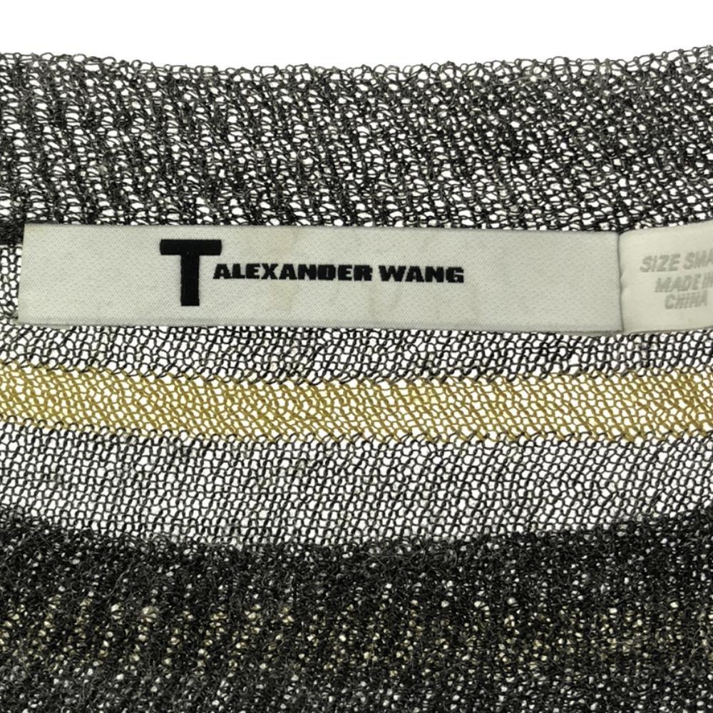 Alexander Wang border Long sleeve knit S Gray x yellow sweater Women Used
