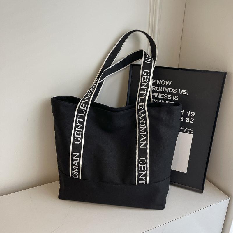 ins fashion casual messenger bag women's 2025 new contrasting color letter handbag Thai shoulder canvas handbag